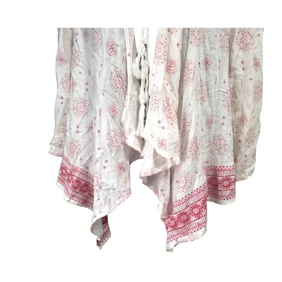 Torrid Boho White & Pink‎ Border Print Open Front Twill Jacket Plus Size 1X A001 - Picture 2 of 13